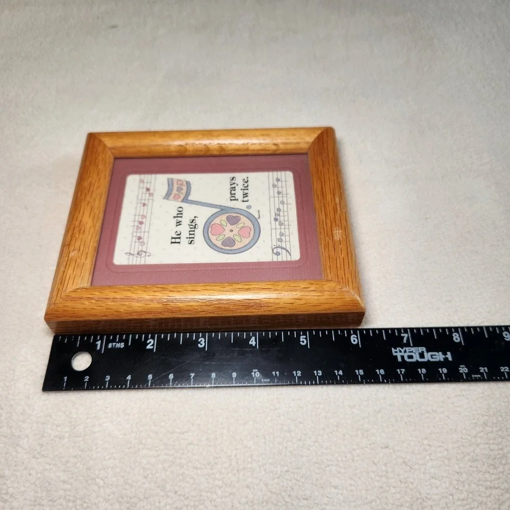 MUSIC‎ Cottagecore Wall Art He Who Sings, Prays Twice Hanging Decor 90's VTG